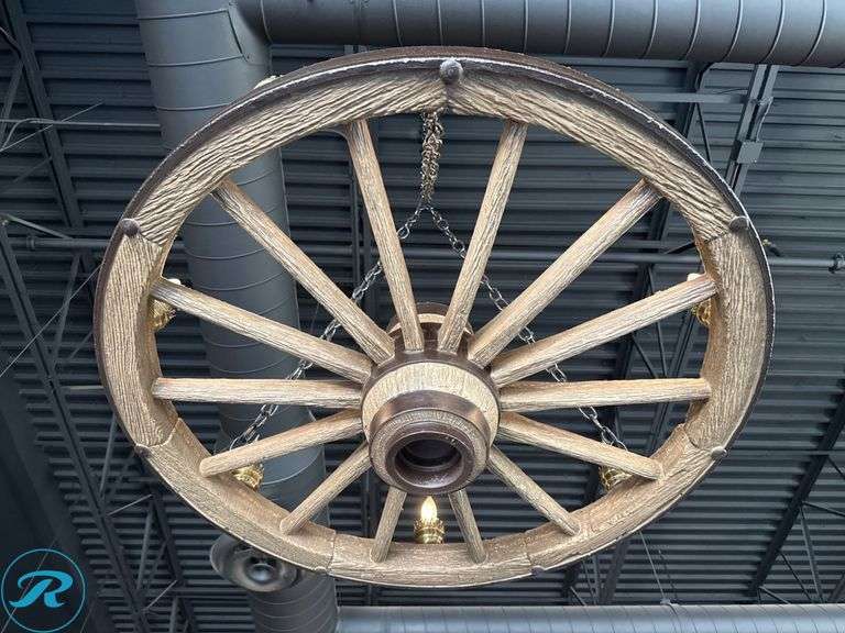 Wagon Wheel Chandelier, 42 in Round - Roller Auctions