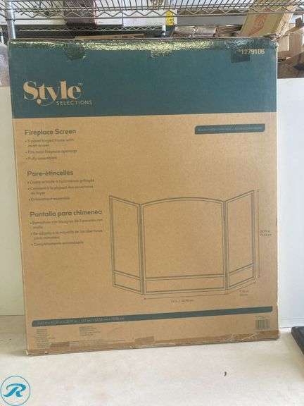 (2) New- (1) Master Forge 48-in Black powder coated Steel 3 -Panel Arched Fireplace Screen (1) Master Forge 5 -Piece Steel Fireplace Tool Set - Roller Auctions