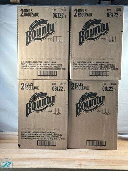 (4) Bounty Select-A-Size 2-Ply Paper Towels, Double Roll, 11" x 6", White, 90 Sheets Per Roll, Pack Of 12 Rolls- New - Roller Auctions