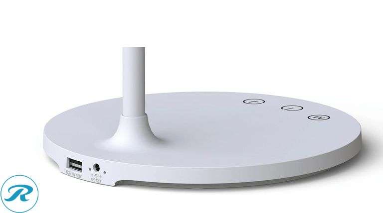 (3) Realspace™:  Kessly LED Desk Lamp With USB Port, 17"H, White- New - Roller Auctions