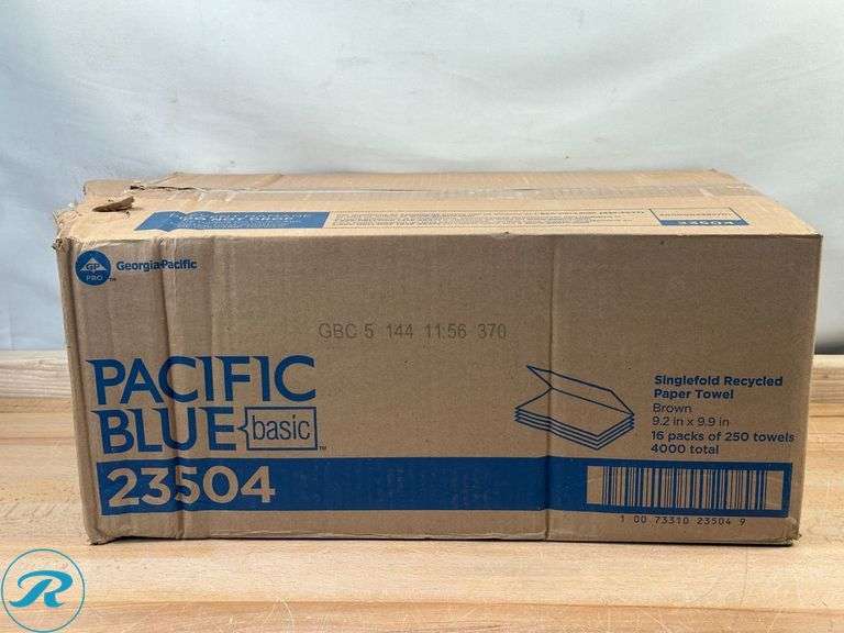 Pacific Blue Basic® by GP PRO:  1-Ply, S-Fold Paper Towels, 9.25" X 9.9", 250 Sheets per Pack, 16 Packs Per Case- New - Roller Auctions