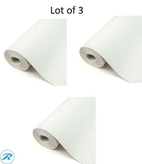 (11) New- (3) Scott Living 56.4-sq ft White Vinyl Paintable Textured Abstract 3D Prepasted Water Activated Paste Wallpaper (8) Scott Living 56.4-sq ft White Vinyl Paintable Textured Abstract 3D Prepasted Water Activated Paste Wallpaper - Roller Auctions