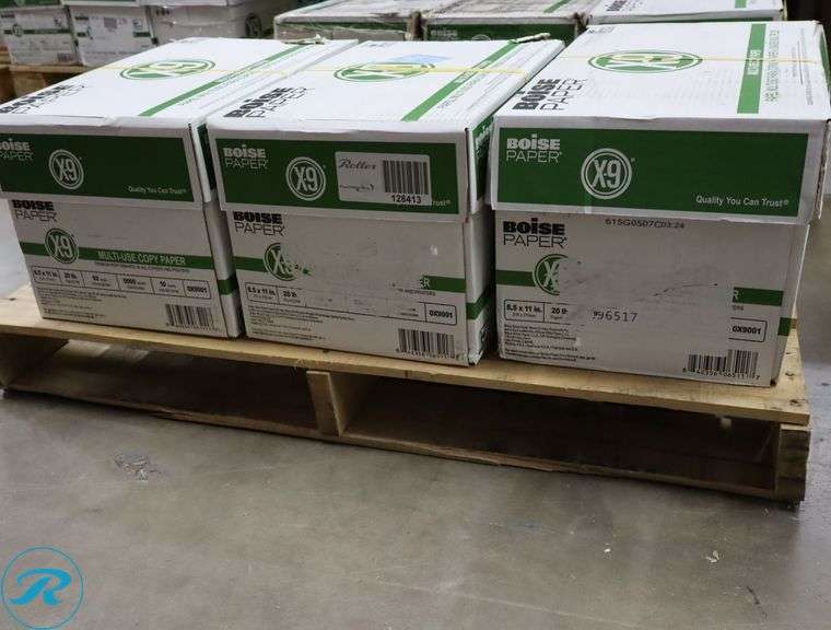 (3) Boise Paper X9 - 5000pc Per Case, 8.5" x 11", 92 Brightness, 20 Pounds - New/Damaged Box/Few Damaged - Roller Auctions
