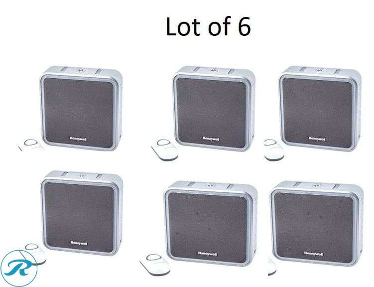 (6) New- Honeywell Home Series 9 Portable Charcoal Wireless Doorbell Doorbell kit - Roller Auctions