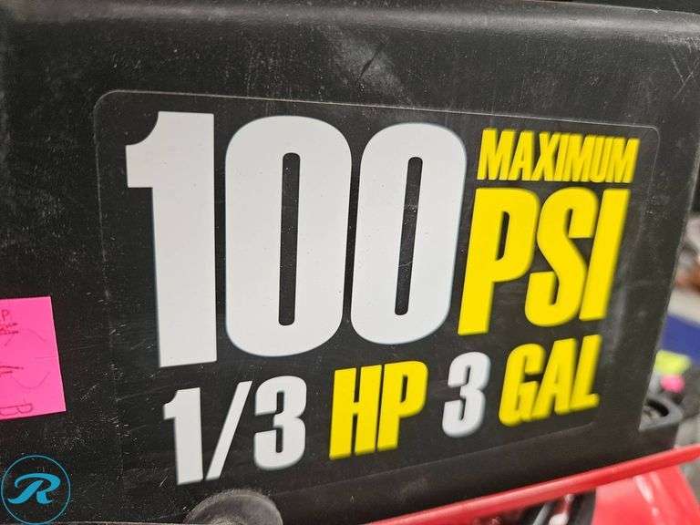 Central Pneumatic 1/3 HP 3-Gallon Air Compressor with Hose - Roller Auctions