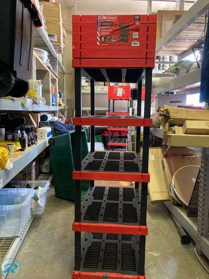 (2) New- CRAFTSMAN 5 -Tier Heavy Duty Black Plastic Utility shelving unit ( 40.0-in W x 24.0-in D x 72.0-in H ) - Roller Auctions