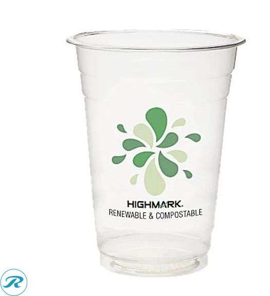 Highmark® ECO Compostable Plastic Cups, 16 Oz, Clear, Pack Of 500- New/ Damaged Box