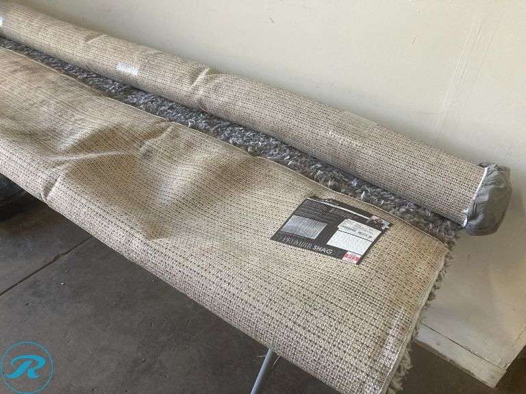 (1) - Home Dynamix Zelda 8 x 10 (ft) Loomed Gray Rectangular Indoor Solid Pet Friendly Area rug (some storage stains on the back of the rug See Photos) - Roller Auctions