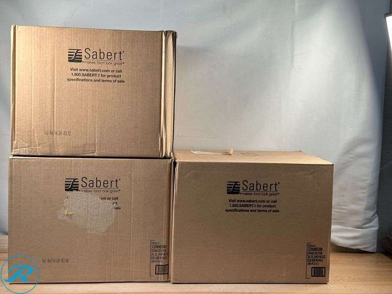 (3) Cold Collection Food Container Lids, Dome, 7 1/2", Clear, Pack Of 300 Lids- New - Roller Auctions