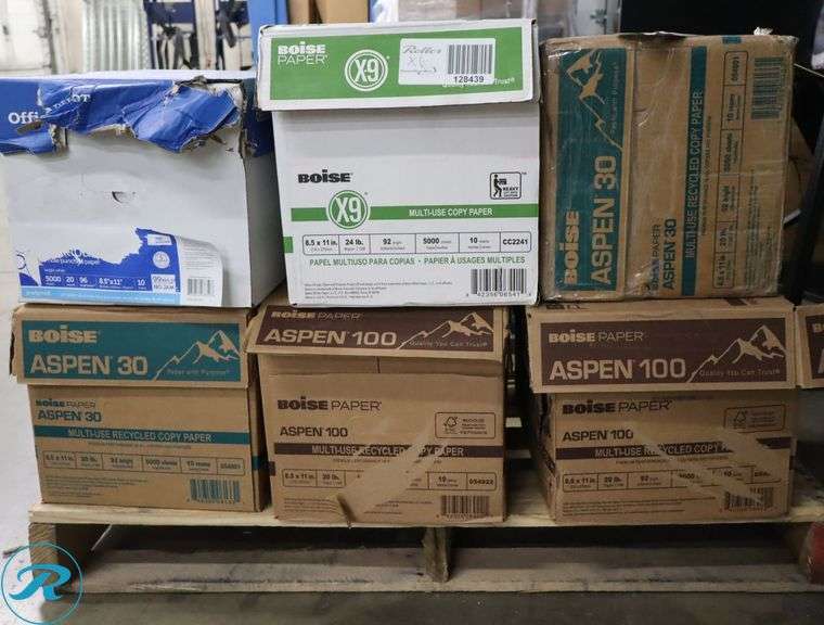 (6) Assorted 5000pc Per Case, 8.5" x 11", 92 Brightness, 20 Pounds - New/Damaged Box/Few Damaged - Roller Auctions