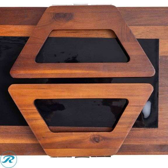 (3) Smart Design Acacia Armrest Tray - New - (1) New/ (2) Like New - Roller Auctions