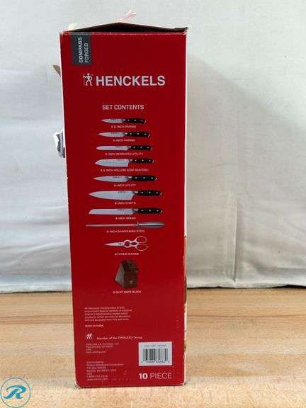 Henckels: Knife Set, 10-piece- Used/ Damaged Block/ Missing Scissors - Roller Auctions
