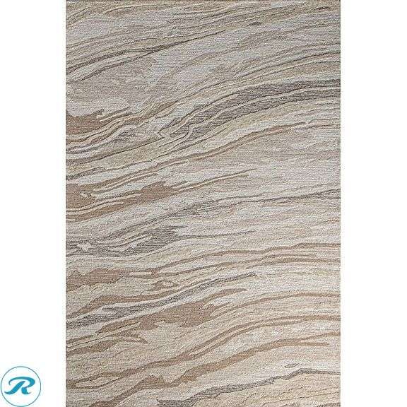 (1) New- Bashian Verona 4 x 6 (ft) Wool Beige Rectangular Indoor Abstract Area rug - Roller Auctions