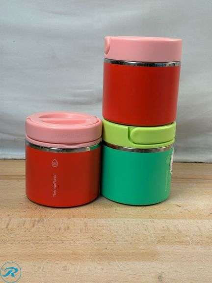 (3) ThermoFlask: 20 oz Insulated Food Jar- Used; ThermoFlask: 32 oz Insulated Straw Tumbler- New; Whiskware: Bluey Snack Stacks- Like New - Roller Auctions