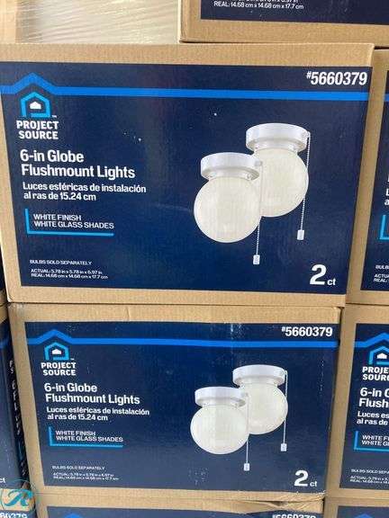 (13) New- Project Source 2 -Light 5.78-in Gloss White Flush Mount Light 2 -Pack - Roller Auctions