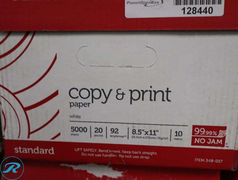 (6) Office Depot Copy & Print Paper 5000pc Per Case, 8.5" x 11", 92 Brightness, 20 Pounds - New/Damaged Box/Few Damaged - Roller Auctions