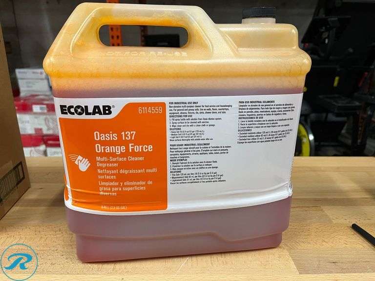 (1) EcoLab Oasis 137 Orange Force Multi-Surface Cleaner/Degreaser, Expired 11/2024 - New - Roller Auctions