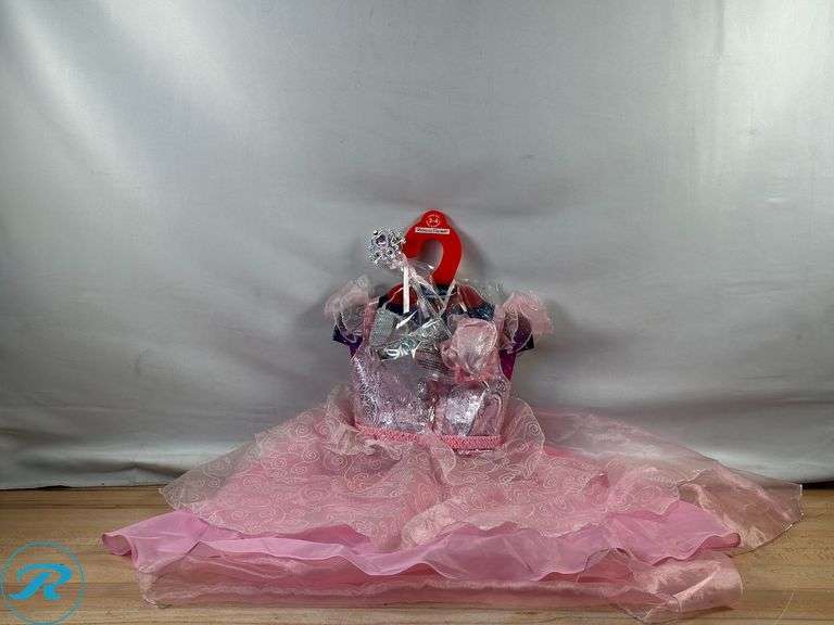 (4) Princess Costume- (3) Age 3-4- Used/ Ripped/ Missing a few Accessories, (1) Age 5-6- Used/ Ripped - Roller Auctions