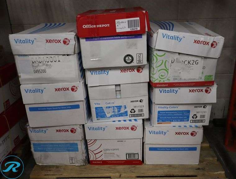(9) Xerox Vitality 8.5" x 11" 5000pc - New/Damaged Box/ Few Damaged - Roller Auctions