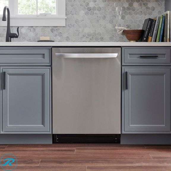 LG Top Control Wi-Fi Enabled Towel Bar Handle Dishwasher with 1-Hour Wash & Dry, QuadWash Pro, TrueSteam and Dynamic Heat Dry - Like New - $999 Retail, Dent on Back Left Bottom Panel Causing Bottom Rack To Be Hard To Push In - Roller Auctions