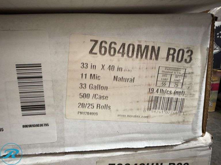 (3) Assorted 30 & 33 Gallon Can Liners 1150 Bags Total - New - Roller Auctions