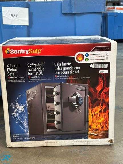 SentrySafe: Fire-Safe® Electronic Safe, 1.23 Cu. Ft., Gunmetal Gray- New - Roller Auctions