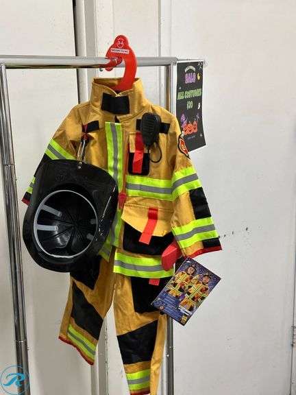 Kid's Fireman Costume, Age 3-4- New; Kid's Spiderman Costume, Age 3-4- New - Roller Auctions