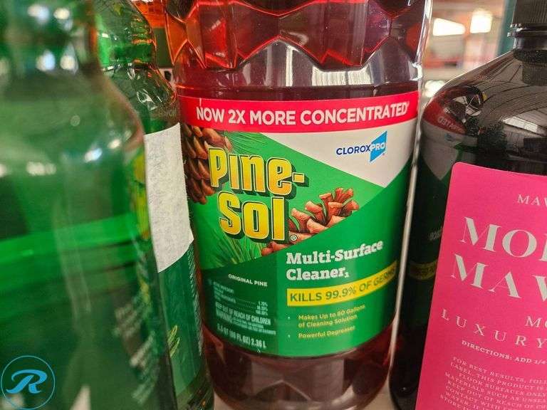 Cleaning Solutions Including Bona, Pine-Glo, Pine-Sol, and Mop with Mawwicks - Roller Auctions