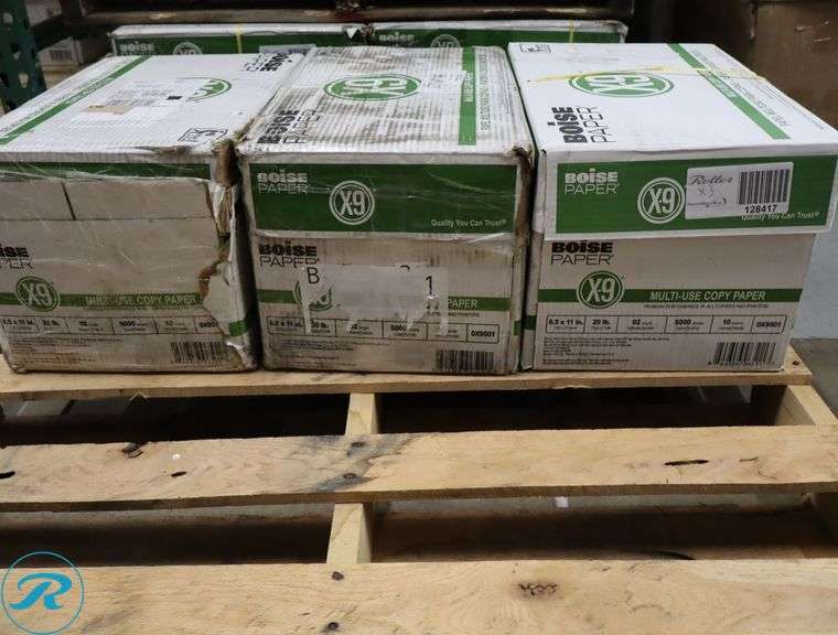 (3) Boise Paper X9 - 5000pc Per Case, 8.5" x 11", 92 Brightness, 20 Pounds - New/Damaged Box/Few Damaged - Roller Auctions