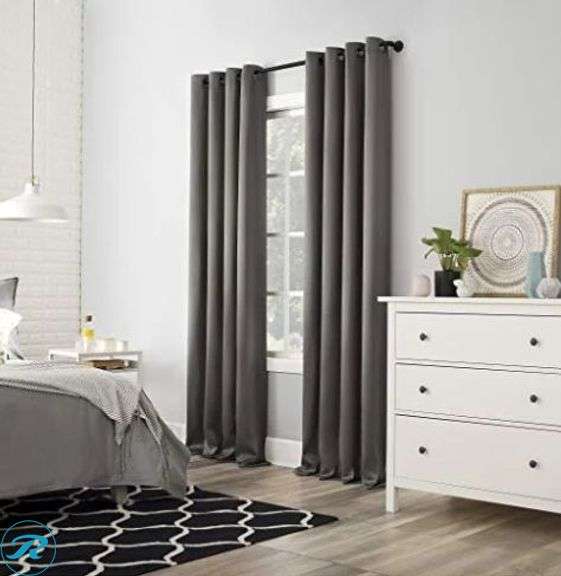 (2) Sunzero: Blackout Curtain, Lichtenberg, 2pk- Like New; SunSmart: Total Blackout Lined Panel Pair, Blue- Like New