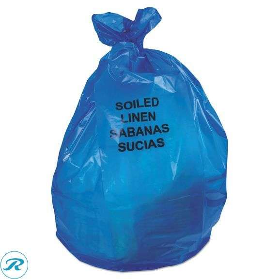 (3) Heritage Linear Low Density Health Care Can Liners, Soiled Linen, 30 gal, 1.3 mil, 30" x 43", Blue, 200/Carton (B6043PX) - New - Roller Auctions