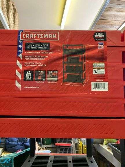 (2) New- CRAFTSMAN 5 -Tier Heavy Duty Black Plastic Utility shelving unit ( 40.0-in W x 24.0-in D x 72.0-in H ) - Roller Auctions