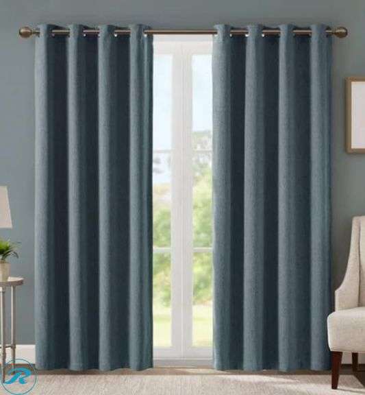 (2) Sunzero: Blackout Curtain, Lichtenberg, 2pk- Like New; SunSmart: Total Blackout Lined Panel Pair, Blue- Like New - Roller Auctions