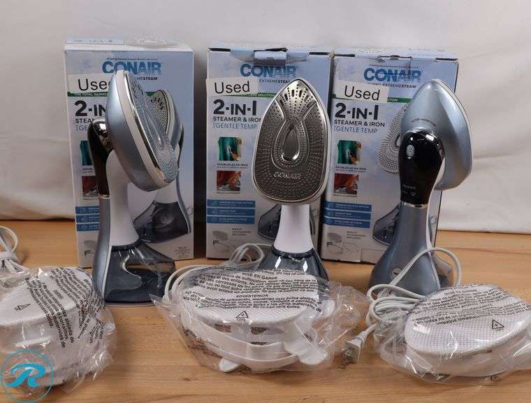 (3) Conair 2-in-1 Steamer & Iron with Gentle Temp - Used