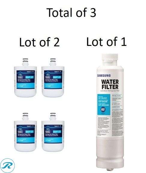(3) New- (2) Project Source Twist-in Refrigerator Water Filter L-1-2 Fits LG LT500P 2 -Pack (1) Samsung Push-in Refrigerator Water Filter - Roller Auctions