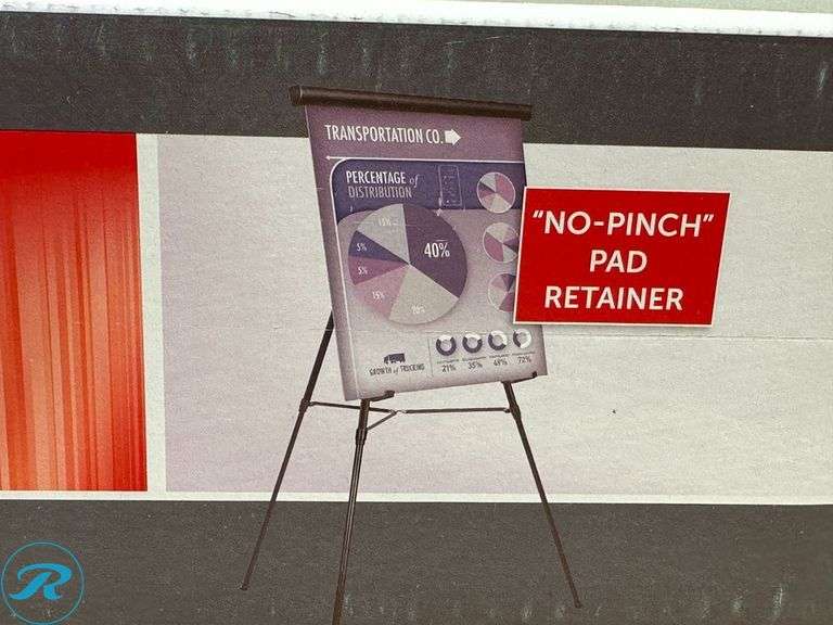 Office Depot® Brand Presentation Easel, 35-1/2"-65"H, Black With Chart Holder- New - Roller Auctions