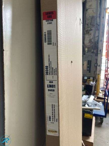 (1) New- LARSON 40 Midview 36-in x 81-in White Wood core Reversible Hinge Storm Door with Retractable Screen ( Brushed nickel Handle Included ) - Roller Auctions