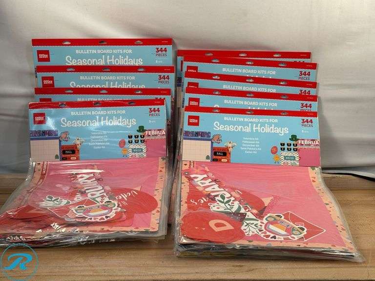 (9) Office Depot® Brand: 344-Piece Bulletin Board Kit, Seasonal Holidays- New - Roller Auctions