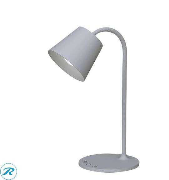 (2) Realspace™ Kessly LED Desk Lamp With USB Port, 17"H, Gray; Realspace™ Kessly LED Desk Lamp With USB Port, 17"H, Pink - Roller Auctions