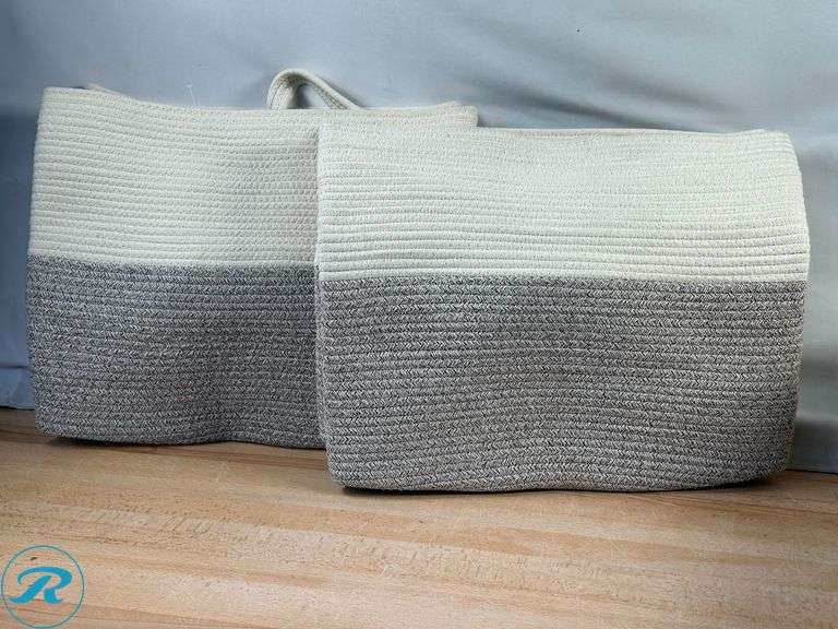 (3) Artesa Rope Basket - Like New - (2) Like New, (1) Used - Roller Auctions