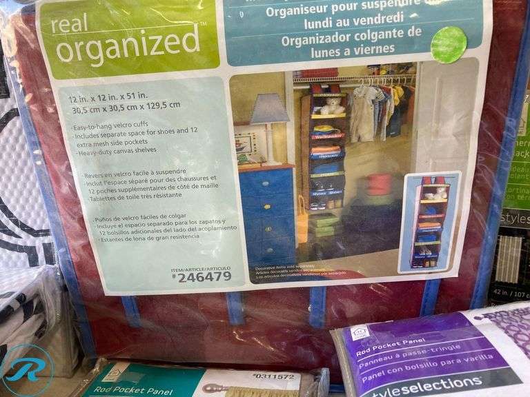 (31) New- Assorted home Supply includes (2) Organizer hanging (6) Shower curtain (19) Rod Pocket panel (different design & color) (4) Back tab valance (different design & color) (see photos) - Roller Auctions