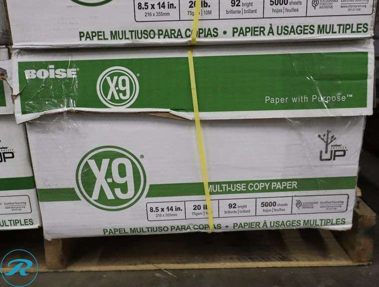 (4) Assorted, Legal Size 5000pc Per Case, 8.5" x 14", 92 Brightness, 20 Pounds - New/Damaged Box/Few Damaged - Roller Auctions