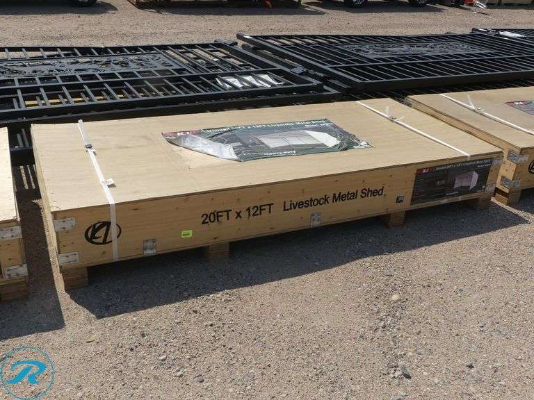 New KJ K1912 Livestock Metal Shed, 20' x 12' - Roller Auctions