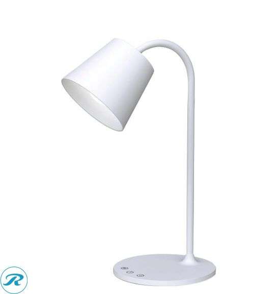 (3) Realspace™:  Kessly LED Desk Lamp With USB Port, 17"H, White- New - Roller Auctions