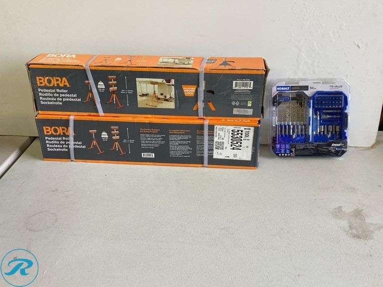 (3) New- (2) BORA 17-in W x 43.75-in H Adjustable Steel Saw Horse ( 200-lb Capacity) (1) Kobalt Screwdriver Bit Set 50 -Piece - Roller Auctions