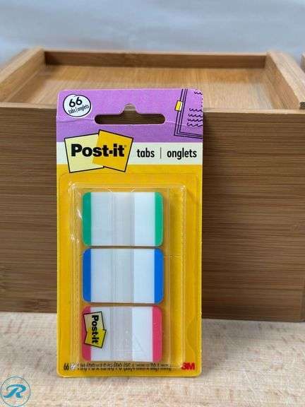 (7) Post-it® Tabs, 1 in. x 1.5 in., 1 Pack, 88 Tabs/Pack, Assorted Colors- New;(5) Post-it: Message Flags, Sign Here, 1 in Wide, Yellow, 100ct- New - Roller Auctions