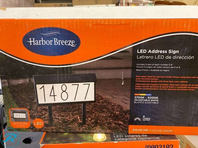 (8) New- (6) Harbor Breeze Path light 10 -Lumens Black Solar LED Outdoor Path Light ( 3000-K ) (1) Harbor Breeze 12 -Lumens 0.3 -Watt Black Solar LED Outdoor Path Light ( 5000-K ) (1) Harbor Breeze 27-ft Solar Black Indoor/Outdoor String Light with 10 White -Light LED Edison Bulbs - Roller Auctions