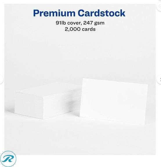 Avery: Clean Edge Printable Business Cards With Sure Feed Technology for Laser Printers, 2" x 3.5", White, 2,000 Blank Cards- New - Roller Auctions