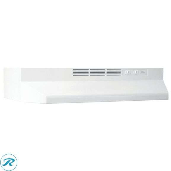 (1) New- Broan 30 inch Ductless Recirculating White Under Cabinet Range Hood with Charcoal Filter - Roller Auctions