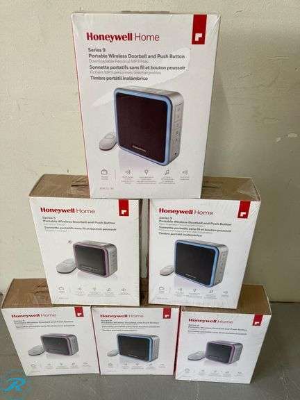 (6) New- Honeywell Home Series 9 Portable Charcoal Wireless Doorbell Doorbell kit - Roller Auctions